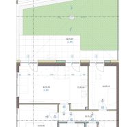 3-izbový byt s predzáhradkou, Brenner – Residence | Ružinov - Pôdorys 3-izbového bytu s veľkou terasou a miestnosťami na rôzne využitie.