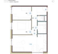 3-izbový byt s balkónom, Brenner – Residence, Ružinov. - Pôdorys 3-izbového bytu so severozápadnou orientáciou, lodžiou a detailmi izieb.