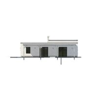 Na predaj výnimočný átriový rodinný dom s dvojgarážou v obci Dolná Seč - Rodinný dom v Dolnej Seči s jednoduchou fasádou a presklenými dverami.