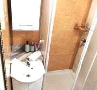 1- izbový byt - Košice - Juh, Ostravská ulica - Kúpeľňa s umývadlom a sprchovacím kútom v 1-izbovom byte.