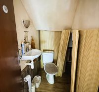 Dve generácie pod jednou strechou, Novosad, rodinný dom, 99.000€ - Kúpeľňa s toaletou a umývadlom, podlaha s dreveným dekorom, Rodinný dom.