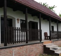 Dva vidiecke domy na pozemku 1,6ha D. Strehová (Prieloh), V. Krtíš. - Rodinný dom s terasou, dreveným plotom a cihlovým základom v prírodnom prostredí.