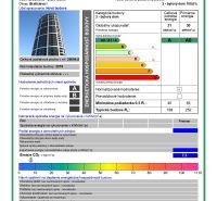 SKY PARK - dizajnový byt - výhľady do zelene  - Energetický certifikát budovy Sky Park Residence veža B na Továrenskej ulici v Bratislave.