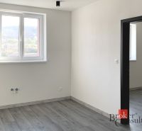 Krásny 1 izbový byt  45m2 + garáž - Interiér 1-izbového bytu s podlahou s dreveným dekorom a bielymi stenami.