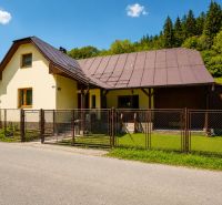 Investičná Príležitosť Chata - RD pri SKI MAKOV 4 959 m² pozem. - Chata na ulici Čierne v Makove s okrasným trávnikom a dreveným plotom.
