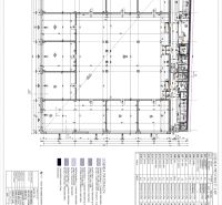 Ponúkame obchodné priestory 800m2 - Architektonický výkres obchodných priestorov s legendou a technickými špecifikáciami.