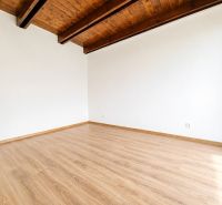 Rekreačný rodinný dom  v Moste pri Bratislave   - Prázdna miestnosť v rodinnom dome, svetlé steny a podlaha s dreveným dekorom.