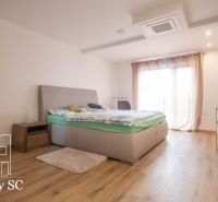 NOVÁ CENA - SENEC SLNEČNÉ JAZERÁ JUH – NA PREDAJ – novostavba rekreačn - Svetlá spálňa v rodinnom dome s posteľou a podlahou s dreveným dekorom.