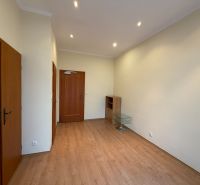 Prenájom prestížnej kancelárie 38 m2 v centre Piešťan - Kancelárie s podlahou s dreveným dekorom, jednoduchým mobiliárom a osvetlením vstavaným v strope.