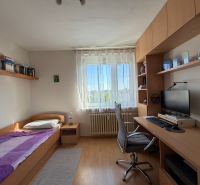 Ex. Moderný 4 iz byt po komplet. rekonštrukcii s lodžiou v Piešťanoch - Izba v 4-izbovom byte so svetlým nábytkom a podlahou s dreveným dekorom.