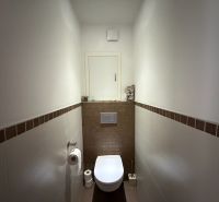 Ex. Moderný 4 iz byt po komplet. rekonštrukcii s lodžiou v Piešťanoch - Kúpeľňa v 4-izbovom byte s jednoduchými obkladmi a závesným WC.