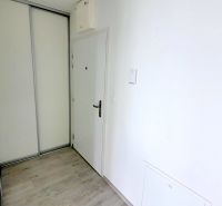 MODERNÝ 2i byt, MATADORKA, BALKÓN, CHLADENIE, PARKING, Závodu Matador - Vstupná chodba so vstavanou skriňou a podlahou s dreveným dekorom.