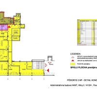 Prenájom kancelárskych priestorov - AB Hliny - Pôdorys administratívnej budovy, ulica Hliny Považská Bystrica. Prenájom kancelárie, plocha 314,89 m².