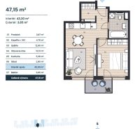 PREDAJ VZOROVÉHO 2i bytu | Bernolákovská Ivanka Pri Dunaji - 2-izbový byt s balkónom, podlaha s dreveným dekorom, priestor 47,15 m².