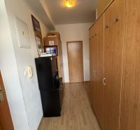 Znížená cena!!☎️ - Chodba s podlahou s dreveným dekorom, skriňou a stropným svietidlom v 3-izbovom byte.