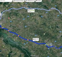 Predám stavebný pozemok v obci Kráľov Brod - Mapa zobrazuje trasu autom medzi Bratislavou a Kráľovým Brodom, vhodné pre Pozemky - bývanie.