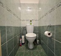 Na predaj kompletne zariadený 3 izbový byt s klimatizáciou aj s balkón - Zeleno vyložená kúpeľňa v 3-izbovom byte s WC a hygienickými potrebami.