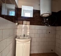 Na predaj 2-izb. byt v dvojdome (110 m²) v štandarde s krbom – Možnosť - Kúpeľňa v Rodinnom dome s umývadlom, bojlerom a dlaždicami.