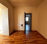 Na predaj 2-izb. byt v dvojdome (110 m²) v štandarde s krbom – Možnosť - Miestnosť v Rodinnom dome s podlahou s dreveným dekorom a otvorenými dverami.
