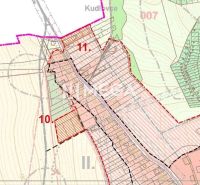Na predaj pozemok na výstavbu rodinného domu v Humennom, exkluzívne. - Mapa s označením pozemkov na bývanie v oblasti Brestovská, Humenné.