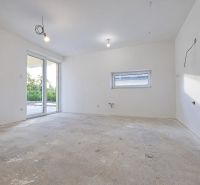Posledný Voľný - Moderný 4-izbový rodinný dom s terasou a záhradou - Prázdna miestnosť so základným osvetlením a veľkými oknami v rodinnom dome.