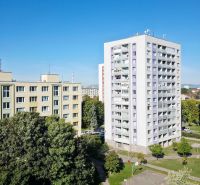 Svetlý a tichý 3i byt po rekonštrukcii, s panoramatickým výhľadom - Výhľad na bytovky a zeleň v Trnave, ideálne pre 3-izbový byt.