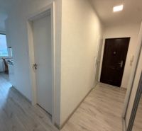 Na prenájom zariadený 2 - izb. byt, Senica, Štefánikova ul. - Svetlá chodba v 2-izbovom byte s podlahou s dreveným dekorom.