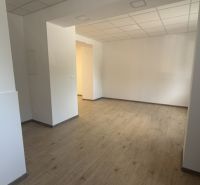 Na prenájom obchodný priestor v centre Pezinka 100m2 - Obchodné priestory s bielymi stenami a podlahou s dreveným dekorom.
