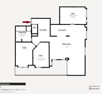 PREDAJ - 4-izb. byt v bytovke, Hamuliakovo, 115 m2 + balkón, výťah - Pôdorys 4-izbového bytu na Družstevnej ulici, Hamuliakovo s veľkou obývačkou a kuchyňou.