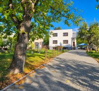 Zrekonštruovaný rodinný dom 215 m² na pozemku 1 530 m² | Martin - Rodinný dom v Martine so záhradou, stromami a dláždeným chodníkom.