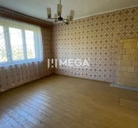 Na PREDAJ - Dom s krásnym pozemkom v Zbudskej Belej - Rodinný dom s podlahou s dreveným dekorom, vzorovanými tapetami a veľkým oknom.