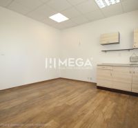 NA PRENÁJOM: 2x Moderná, klimatizovaná kancelária s parkovaním a optic - Kancelárie s kuchynskou linkou a podlahou s dreveným dekorom.