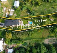 AKTUALIZOVANÁ CENA NA PREDAJ STAVEBNÝ POZEMOK - TURCOVCE - Letecký pohľad na pozemky - bývanie v Turcovciach s rozlohou 1756 m² a bazénom.