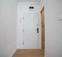 REZERVOVANÉ 1 izbový byt s balkónom - až 41m² N. DUBNICA - Biely vstup s podlahou s dreveným dekorom v 1-izbovom byte.