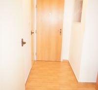 3-izb. byt, Lackova ul., Karlova Ves, veľká lodžia, 7 p./10 - Predsieň v 3-izbovom byte s podlahou s dreveným dekorom a drevenými dverami.