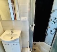 Na predaj 1 i byt 30 m2 Partizánske – Malé Kršteňany - Kúpeľňa s umývadlom a sprchovacím kútom v 1-izbovom byte.