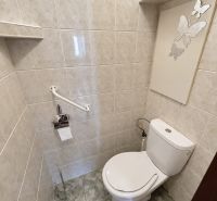 PRENÁJOM | 3-IZBOVÝ BYT | 80 m² | 2 BALKÓNY | ZARIADENÝ | CENTRUM I  - Toaleta s keramickým obkladom a motívom motýľov v 3-izbovom byte.