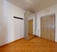 PEZINOK-PRIESTRANNÝ ZARIADENÝ 2i BYT S LOGGIOU A ŠATNÍKOM - Vstupná hala v 2-izbovom byte s dlažbou a zrkadlovou skriňou.