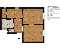 Palisády - staromestský nadštandardne rekonštruovaný byt - Pôdorys zobrazuje nový 3-izbový byt, obsahuje obývaciu časť, spálňu a detskú izbu.