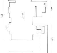 Na predaj obchodný priestor, 88,54 m2, Staré Mesto - pešia zóna. - Pôdorys obchodných priestorov s rozlohou 52 m², so schodiskom a toaletou.