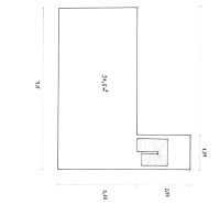 Na predaj obchodný priestor, 88,54 m2, Staré Mesto - pešia zóna. - Pôdorys obchodných priestorov s rozlohou 31,5 m² so schodiskom.