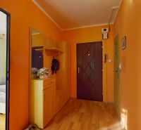 3.izbový byt so záhradou /420 m²/ a chatkou BOŠANY - Chodba 3-izbového bytu s nábytkom a podlahou s dreveným dekorom.