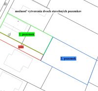 Veľký STAVEBNÝ POZEMOK so starším domom - Krušovce - Mapa pozemkov na Štefánikovej ulici v Krušovciach pre bývanie.