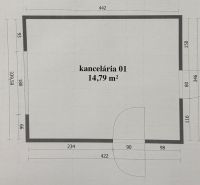 Kancelária na prenájom 15m2, Jerichova, Trnava - Pôdorys kancelárie s rozlohou 14,79 m².