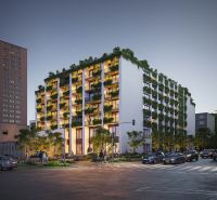 2 izbový byt 65 m² | Greencorner  | Bratislava-Nové mesto - Dizajnová budova s bohatou zeleňou na fasáde na Račianskej ulici v Bratislave - Novom Meste.