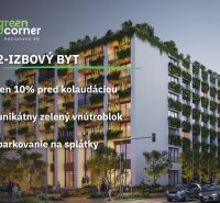 2 izbový byt 65 m² | Greencorner  | Bratislava-Nové mesto - Budova s rastlinnou fasádou na Račianskej ulici v Bratislave, ponúka 2-izbové byty.