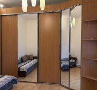 Praktický byt v širšom centre neďaleko Trnavského Mýta. Mestská ul.  - Vstavaná skriňa s posuvnými dverami a zrkadlom v 2-izbovom byte s podlahou s dreveným dekorom.