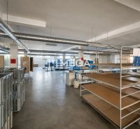 NA PREDAJ MODERNÝ VÝROBNO-SKLADOVACÍ AREÁL V SNINE - Otvorený priestor s regálmi a priemyselným vybavením pre obchodné účely.