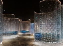 Luxusná architektúra s kryštálovými stavebnými prvkami pre výstavbu bytov v Pattayi.