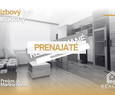 PRENAJATÝ - 3 izbový byt Martina Benku - Zariadený, VOĽNÝ IHNEĎ